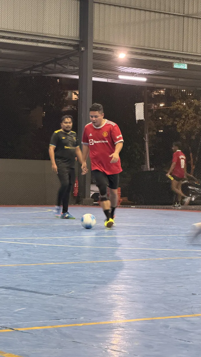 Player taking on a defender